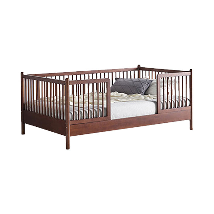 Farmhouse Solid Wood Nursery Crib with Guardrail 33.46" High