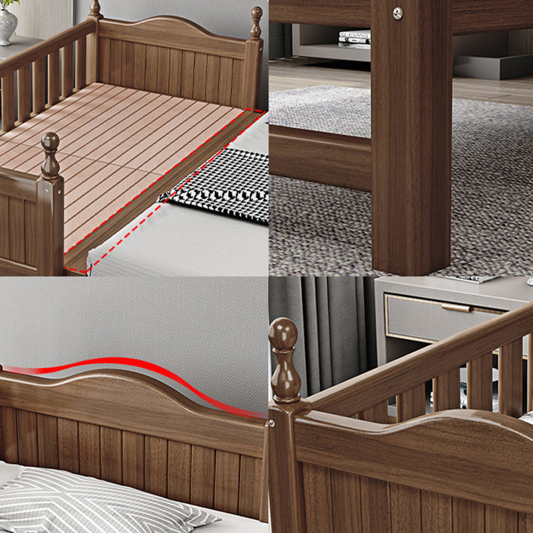 Traditional Brown Nursery Crib in Solid Wood Convertible Crib