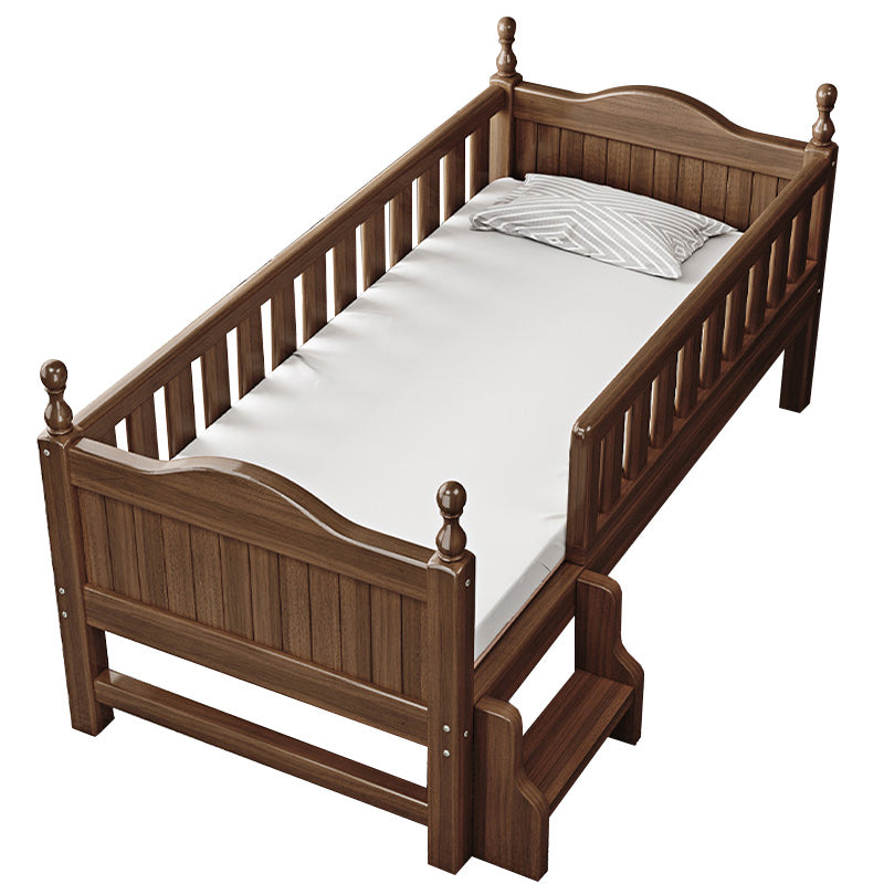 Traditional Brown Nursery Crib in Solid Wood Convertible Crib