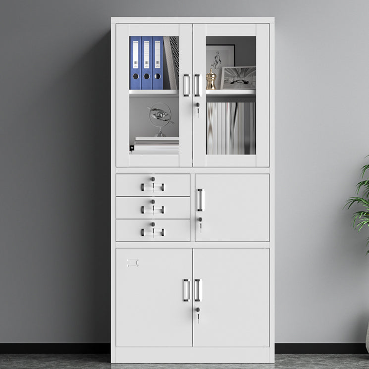 Traditional Cabinet Steel Locking Drawers and Storage Shelves Filing Cabinet