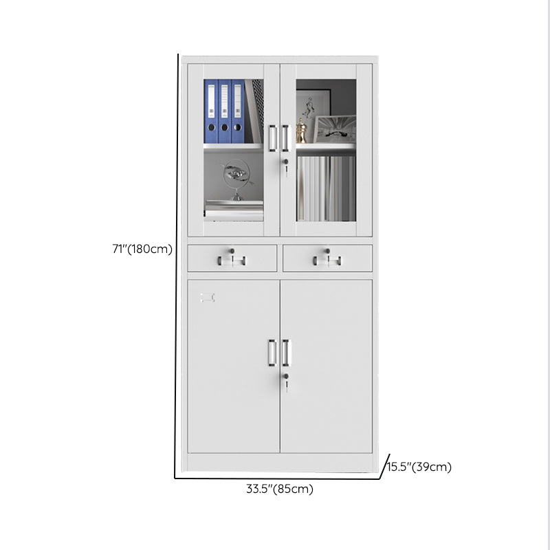 Traditional Cabinet Steel Locking Drawers and Storage Shelves Filing Cabinet