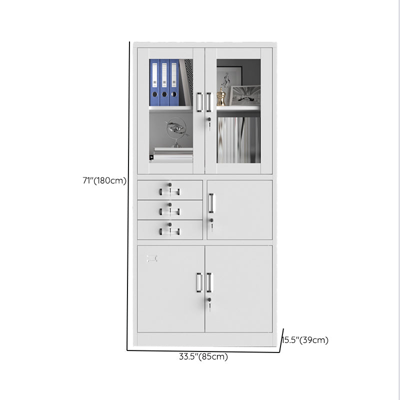 Traditional Cabinet Steel Locking Drawers and Storage Shelves Filing Cabinet