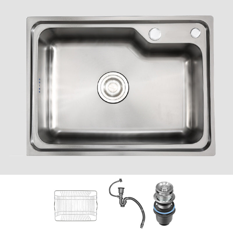 Contemporary Style Kitchen Sink Dirt Resistant Drop-In Kitchen Sink with Drain Assembly