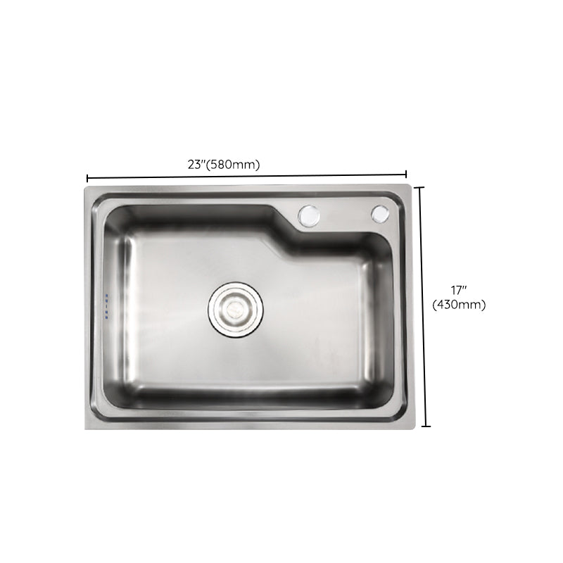 Contemporary Style Kitchen Sink Dirt Resistant Drop-In Kitchen Sink with Drain Assembly