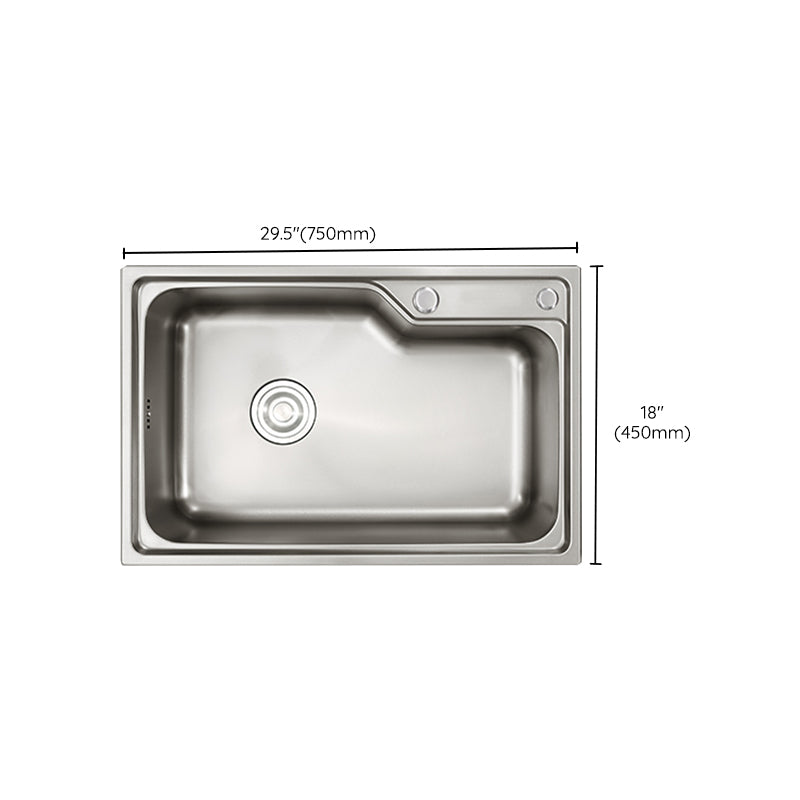 Contemporary Style Kitchen Sink Dirt Resistant Drop-In Kitchen Sink with Drain Assembly