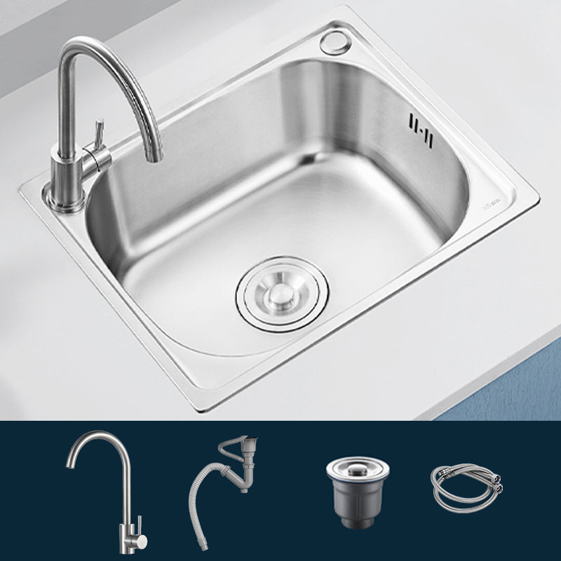 Modern Style Kitchen Sink Noise-cancelling Design Drop-In Kitchen Sink