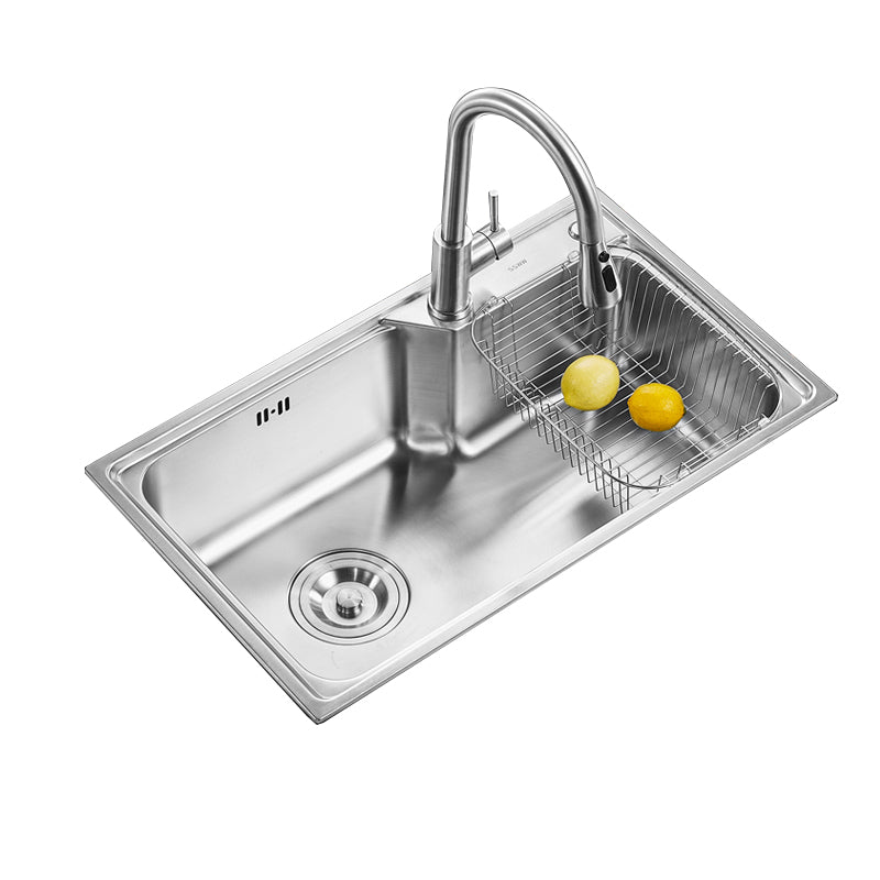 Modern Style Kitchen Sink Noise-cancelling Design Drop-In Kitchen Sink