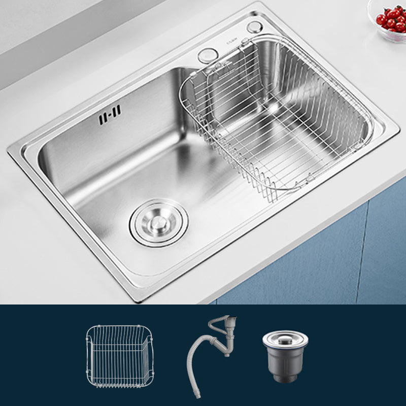 Modern Style Kitchen Sink Noise-cancelling Design Drop-In Kitchen Sink