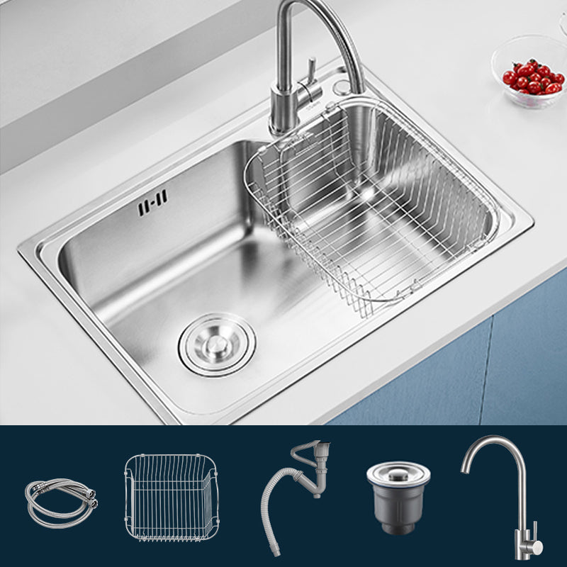 Modern Style Kitchen Sink Noise-cancelling Design Drop-In Kitchen Sink