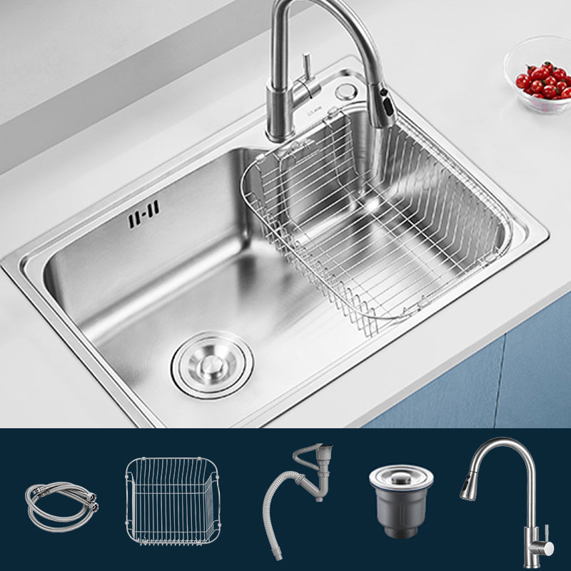 Modern Style Kitchen Sink Noise-cancelling Design Drop-In Kitchen Sink