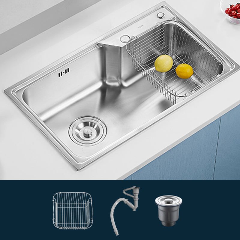 Modern Style Kitchen Sink Noise-cancelling Design Drop-In Kitchen Sink