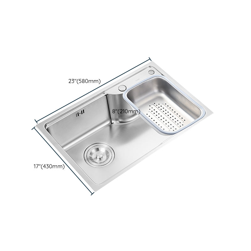 Modern Style Kitchen Sink Noise-cancelling Design Drop-In Kitchen Sink