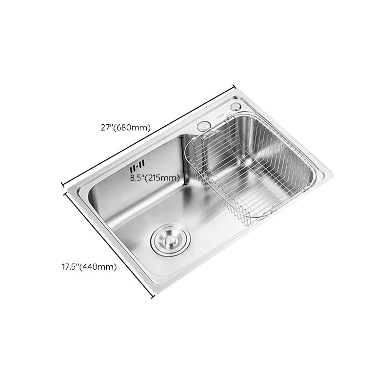 Modern Style Kitchen Sink Noise-cancelling Design Drop-In Kitchen Sink