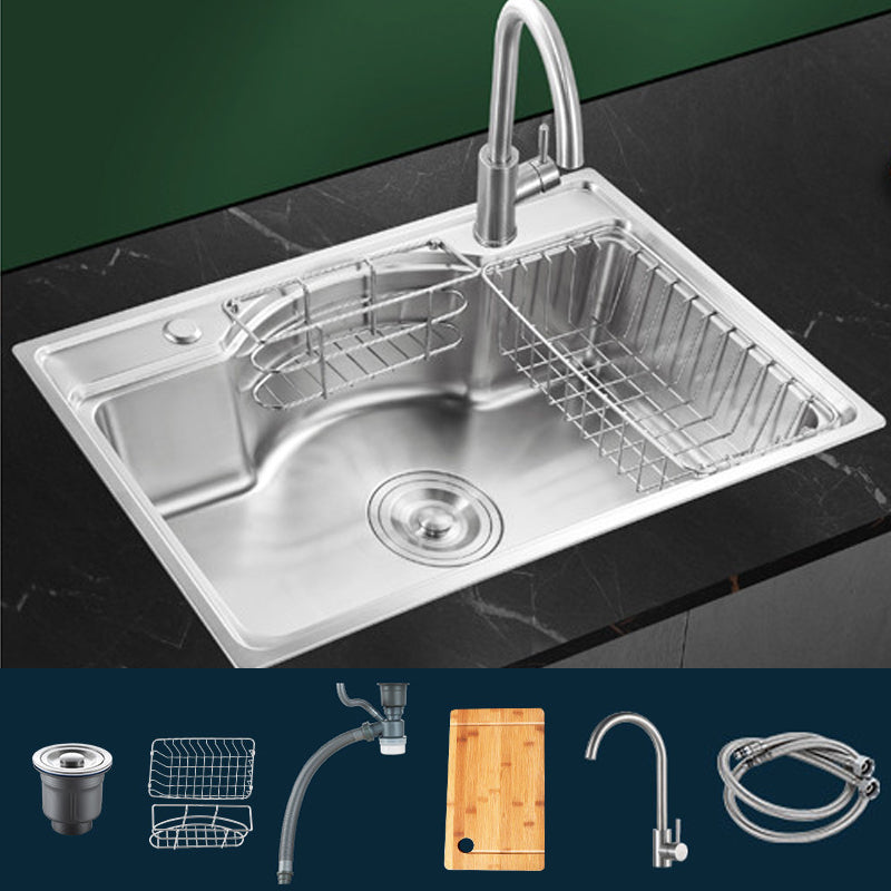 Modern Style Kitchen Sink Dirt Resistant Drop-In Kitchen Sink