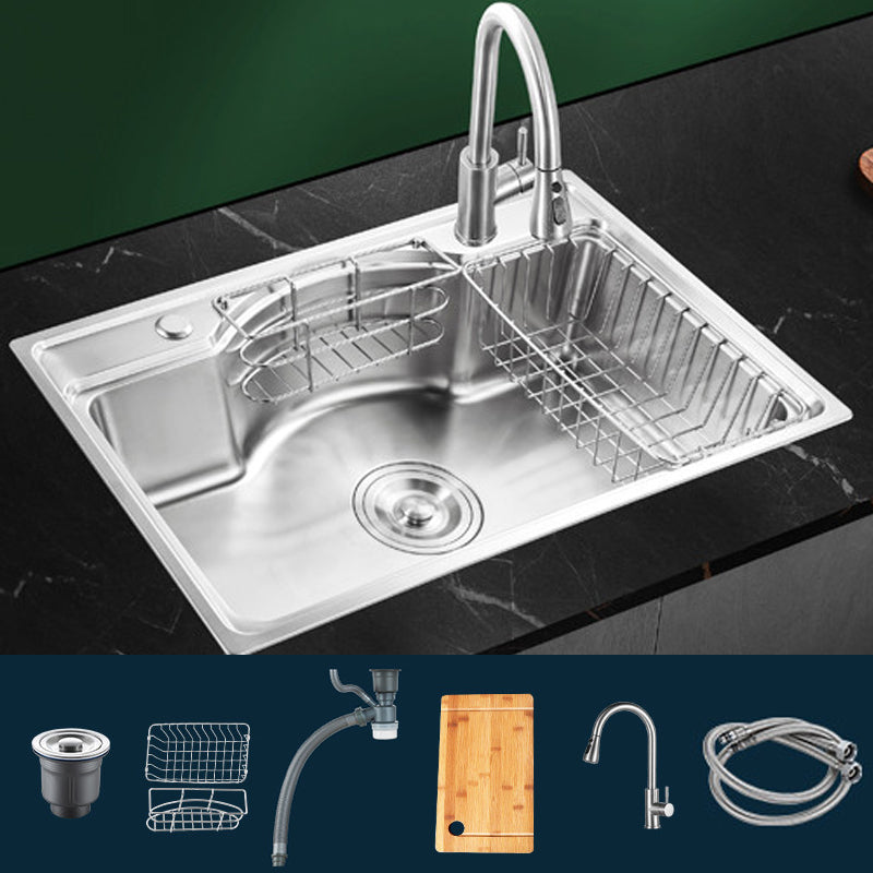 Modern Style Kitchen Sink Dirt Resistant Drop-In Kitchen Sink