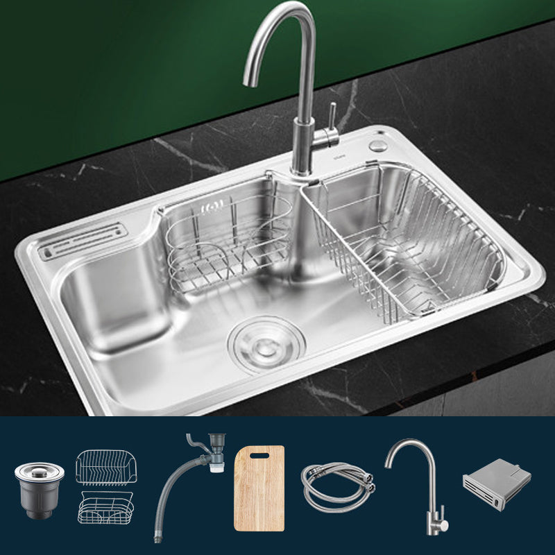 Modern Style Kitchen Sink Dirt Resistant Drop-In Kitchen Sink