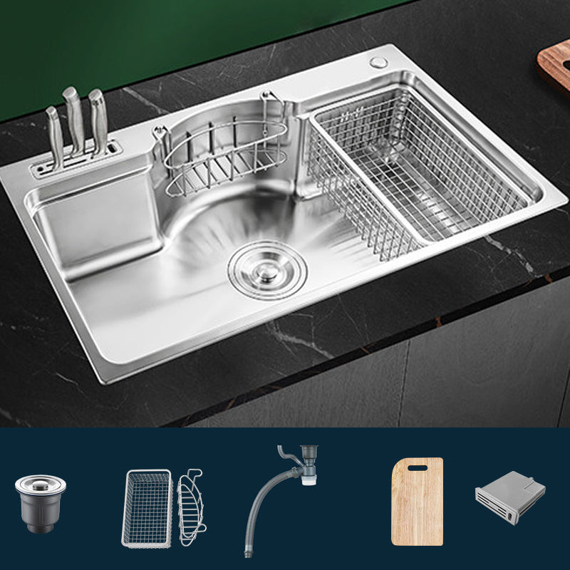 Modern Style Kitchen Sink Dirt Resistant Drop-In Kitchen Sink