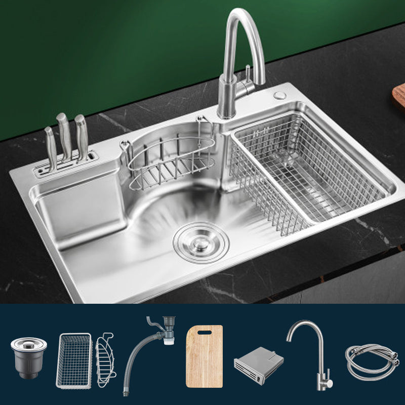 Modern Style Kitchen Sink Dirt Resistant Drop-In Kitchen Sink