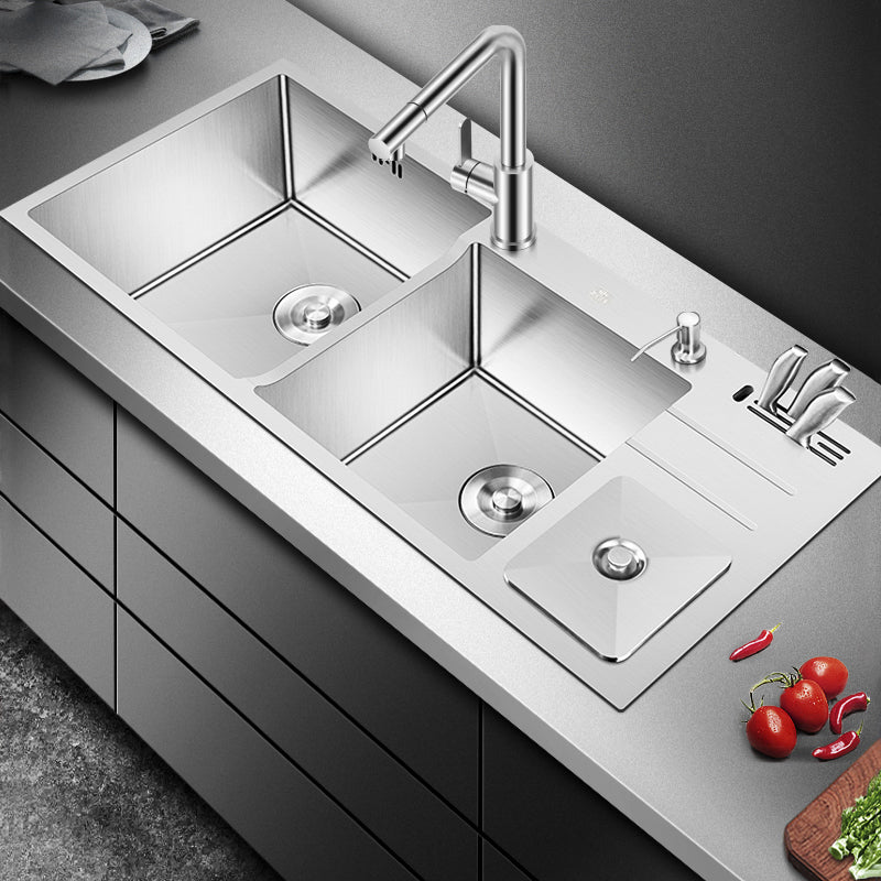 Modern Style Kitchen Sink Dirt Resistant Drop-In Sink with Drain Strainer Kit