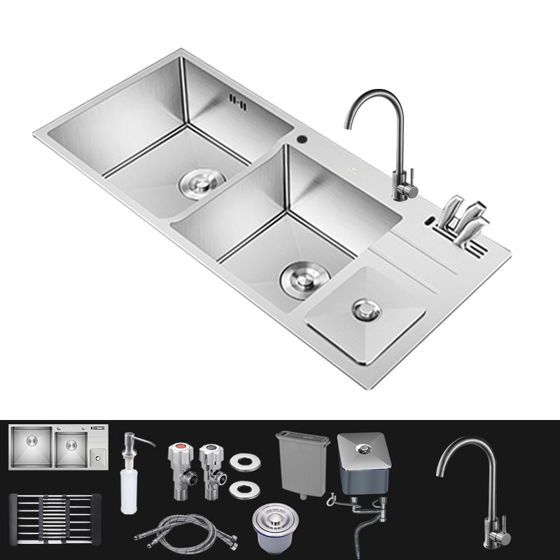 Modern Style Kitchen Sink Dirt Resistant Drop-In Sink with Drain Strainer Kit