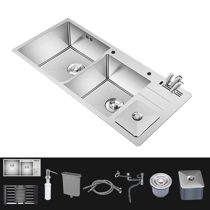 Modern Style Kitchen Sink Dirt Resistant Drop-In Sink with Drain Strainer Kit