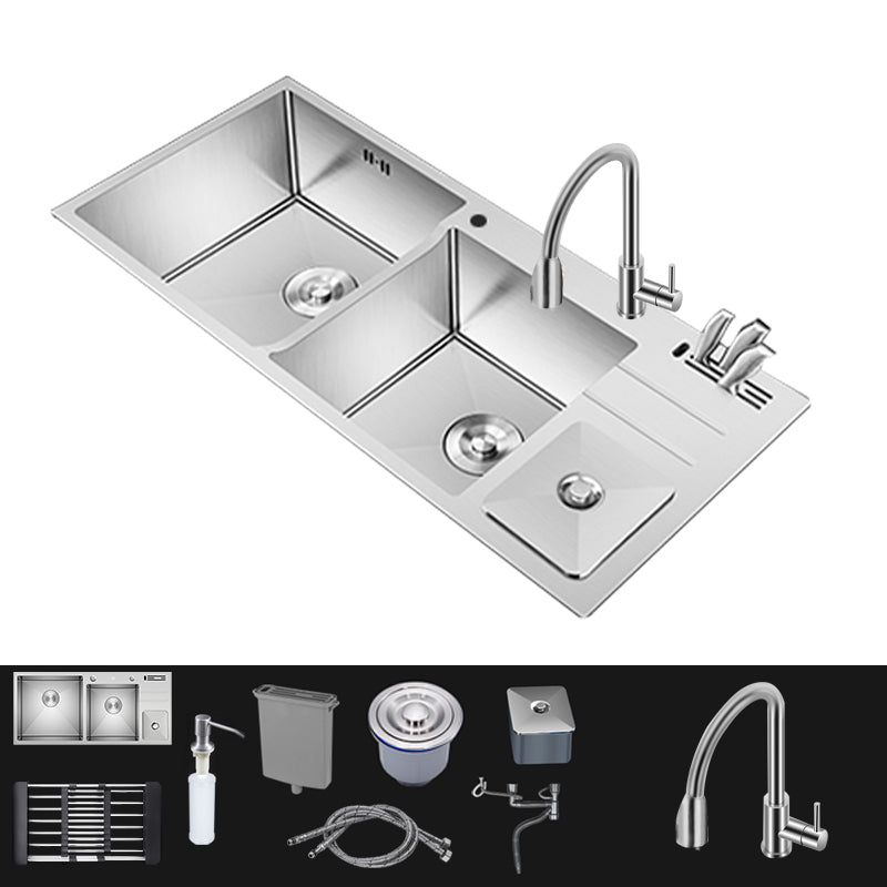 Modern Style Kitchen Sink Dirt Resistant Drop-In Sink with Drain Strainer Kit