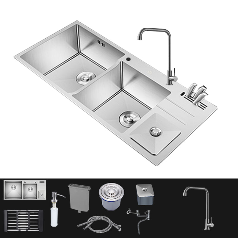 Modern Style Kitchen Sink Dirt Resistant Drop-In Sink with Drain Strainer Kit