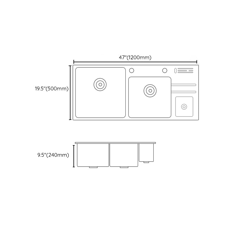 Modern Style Kitchen Sink Dirt Resistant Drop-In Sink with Drain Strainer Kit