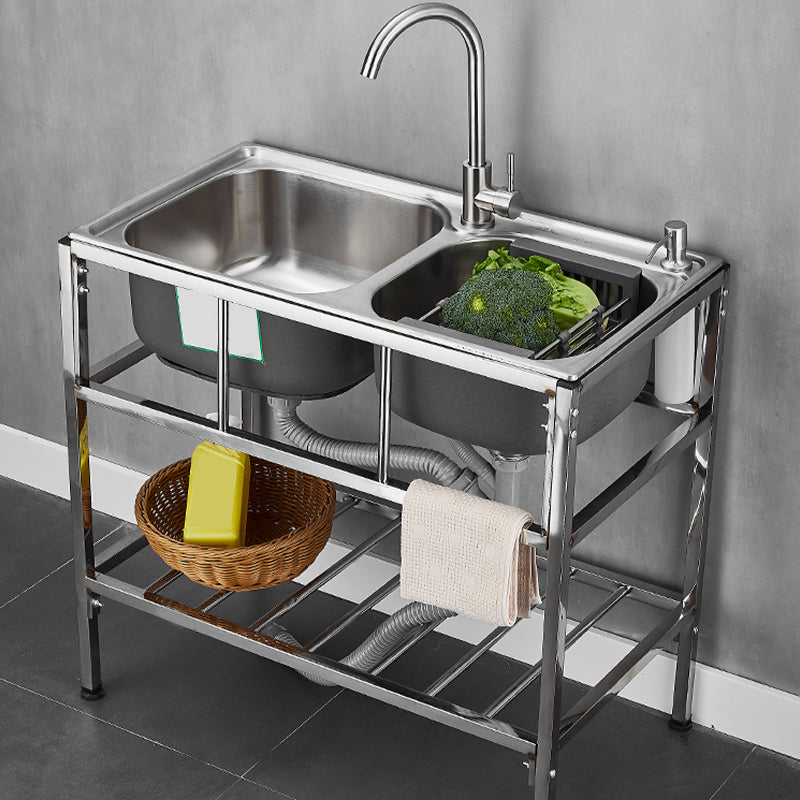 Modern Style Kitchen Sink Stainless Steel All-in-one Kitchen Sink with Frame