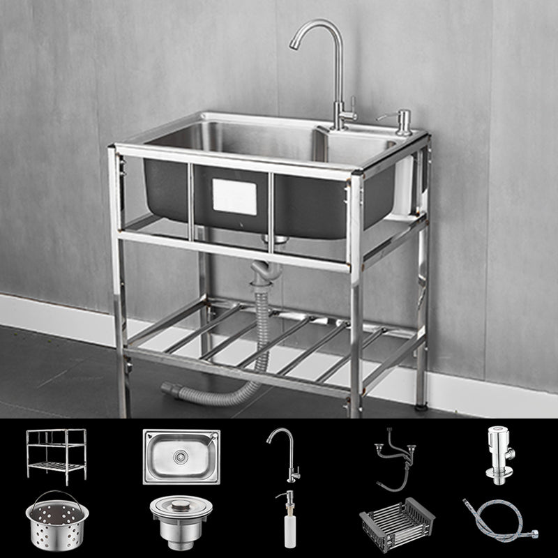 Modern Style Kitchen Sink Stainless Steel All-in-one Kitchen Sink with Frame