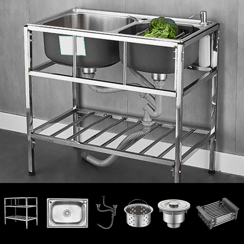 Modern Style Kitchen Sink Stainless Steel All-in-one Kitchen Sink with Frame