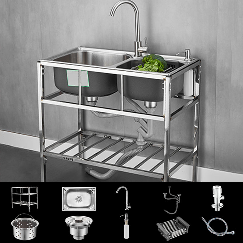 Modern Style Kitchen Sink Stainless Steel All-in-one Kitchen Sink with Frame