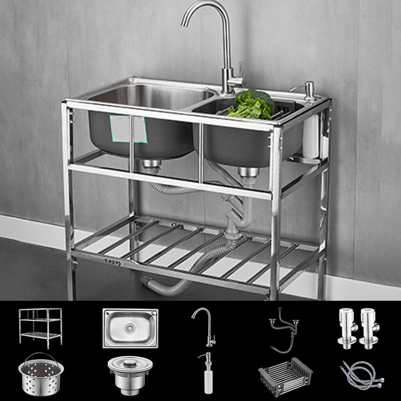 Modern Style Kitchen Sink Stainless Steel All-in-one Kitchen Sink with Frame