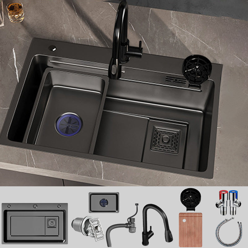 Modern Style Kitchen Sink Stainless Steel Kitchen Sink with Right Drain Placement