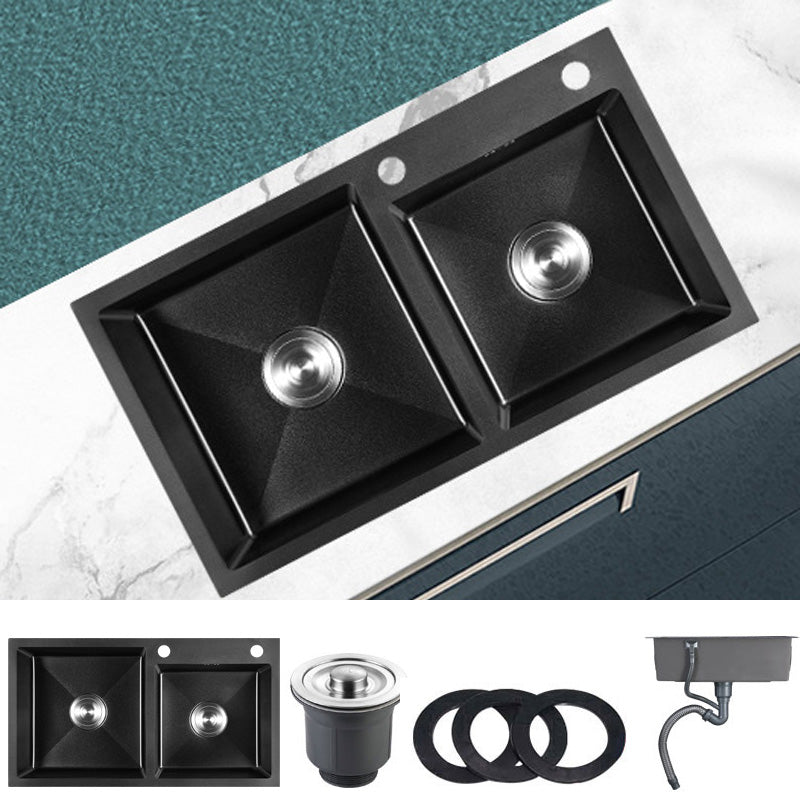 Stainless Steel Kitchen Sink Rectangle Shape Kitchen Sink with Center Drain Placement