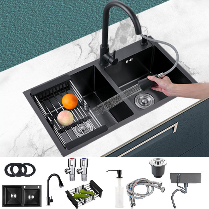 Stainless Steel Kitchen Sink Rectangle Shape Kitchen Sink with Center Drain Placement