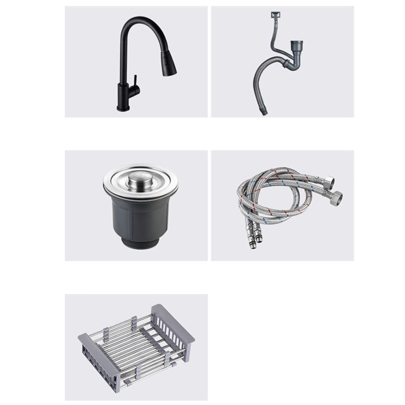 Stainless Steel Kitchen Sink Rectangle Shape Kitchen Sink with Center Drain Placement