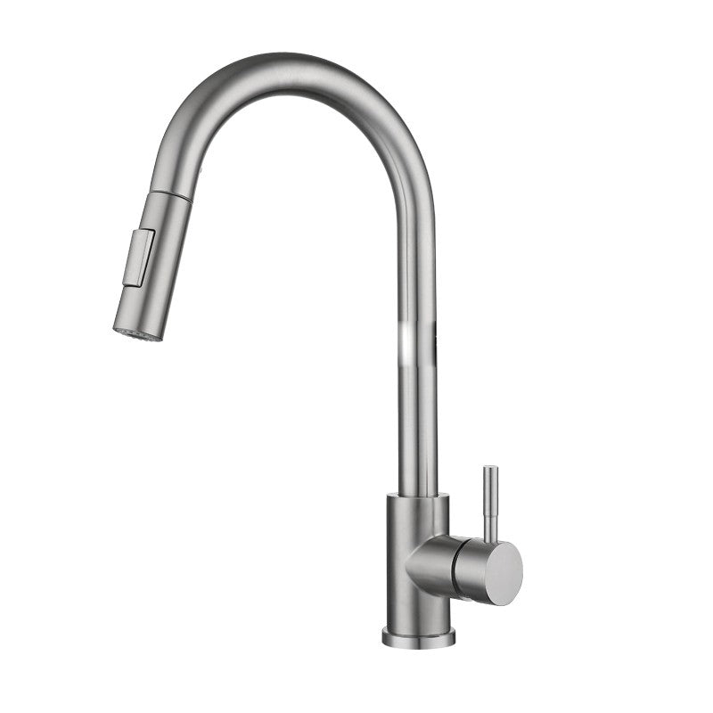 Pull Down Sprayer Bar Kitchen 1-Hole Kitchen Faucet with Supply Lines