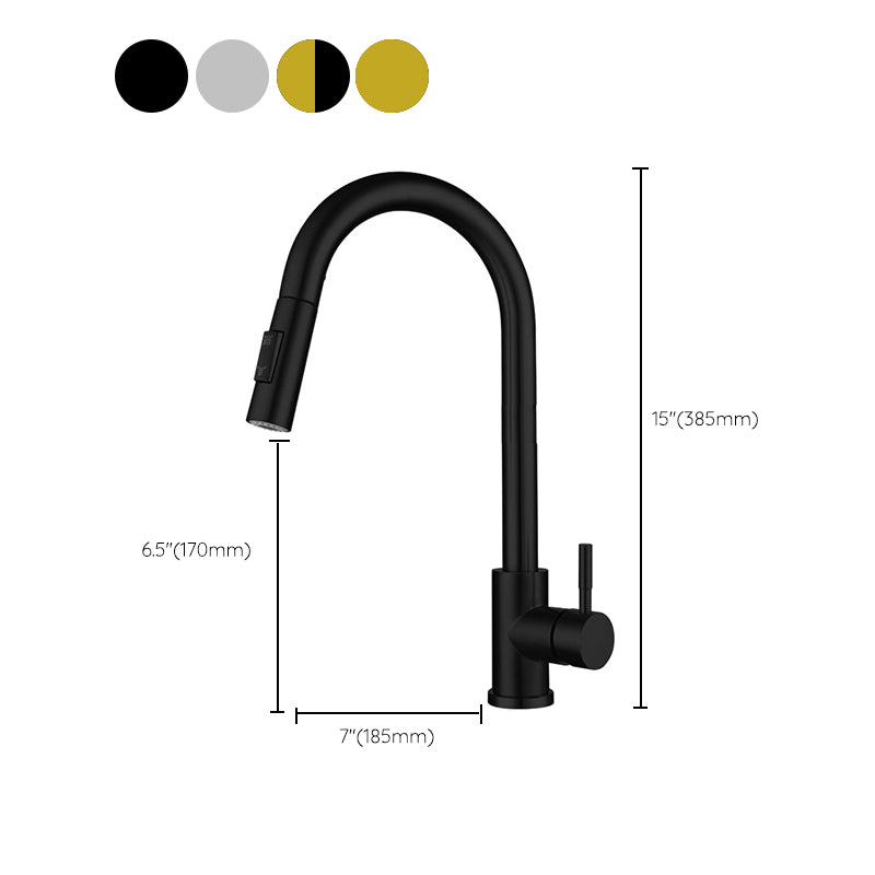 Pull Down Sprayer Bar Kitchen 1-Hole Kitchen Faucet with Supply Lines