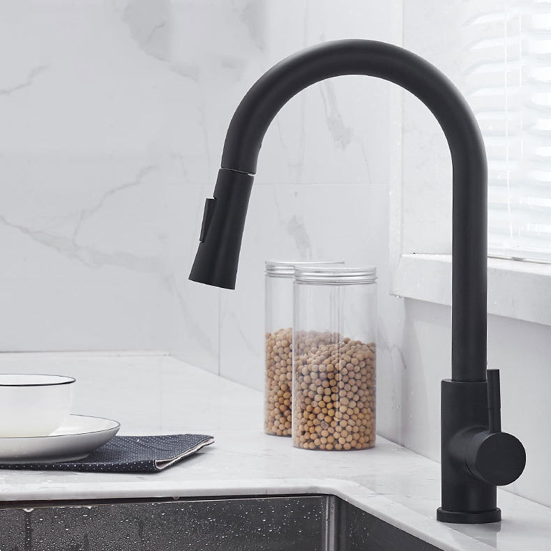 Pull Down Sprayer Kitchen Faucet 1-Handle Touch Bar Faucet with Supply Lines