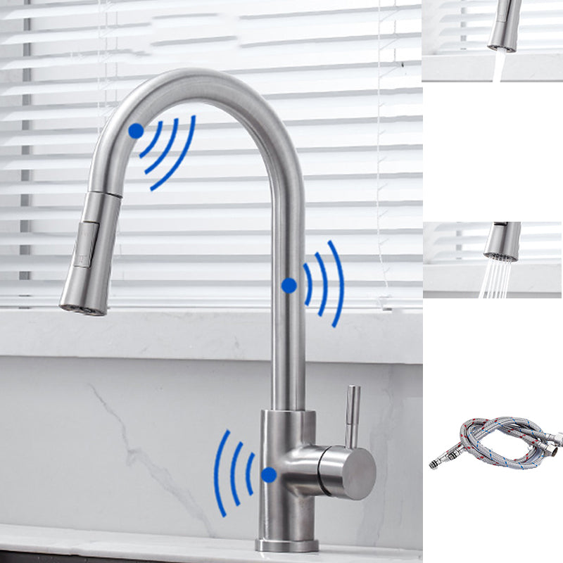 Pull Down Sprayer Kitchen Faucet 1-Handle Touch Bar Faucet with Supply Lines