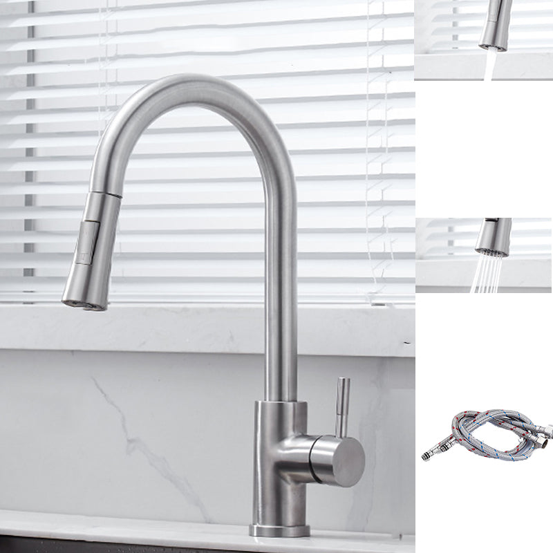 Pull Down Sprayer Kitchen Faucet 1-Handle Touch Bar Faucet with Supply Lines