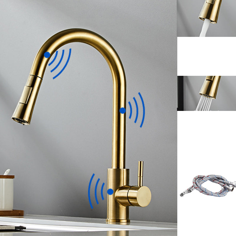 Pull Down Sprayer Kitchen Faucet 1-Handle Touch Bar Faucet with Supply Lines