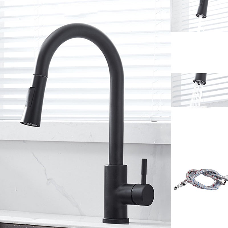 Pull Down Sprayer Kitchen Faucet 1-Handle Touch Bar Faucet with Supply Lines