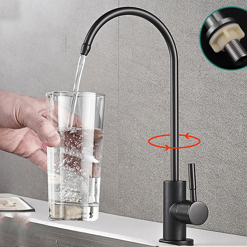 Modern 1-Handle Bar Faucet Standard Kitchen Faucet in Silver