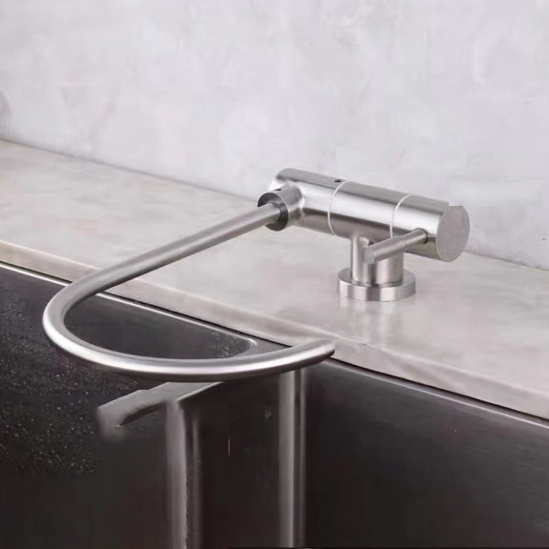 Modern 1-Handle Bar Faucet Standard Kitchen Faucet in Silver