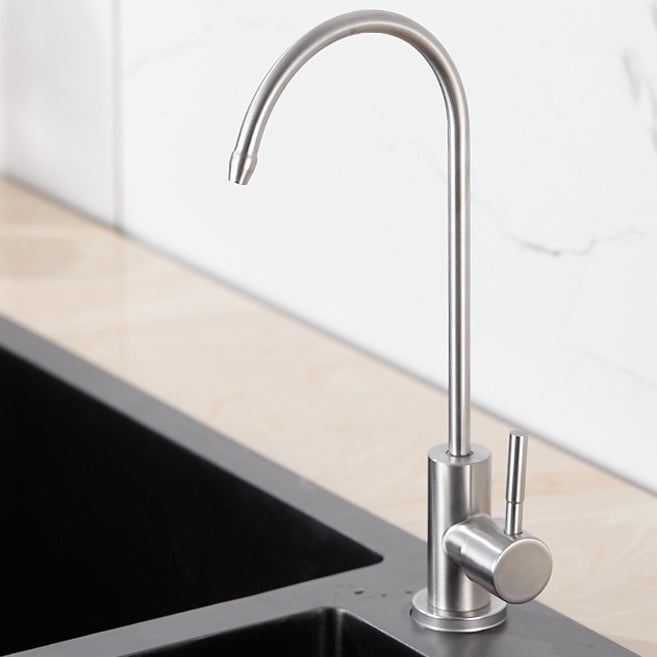 Modern 1-Handle Bar Faucet Standard Kitchen Faucet in Silver