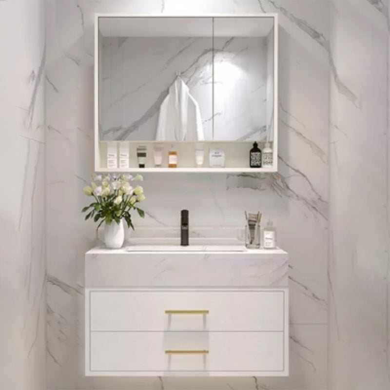 Bathroom Vanity Set Single-Sink Wall-Mounted Mirror Included Drawers Bathroom Vanity