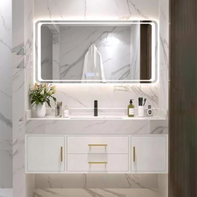 Bathroom Vanity Set Single-Sink Wall-Mounted Mirror Included Drawers Bathroom Vanity