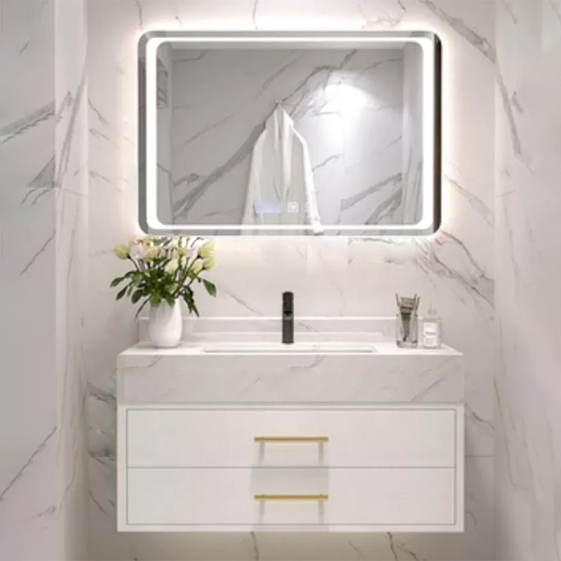 Bathroom Vanity Set Single-Sink Wall-Mounted Mirror Included Drawers Bathroom Vanity